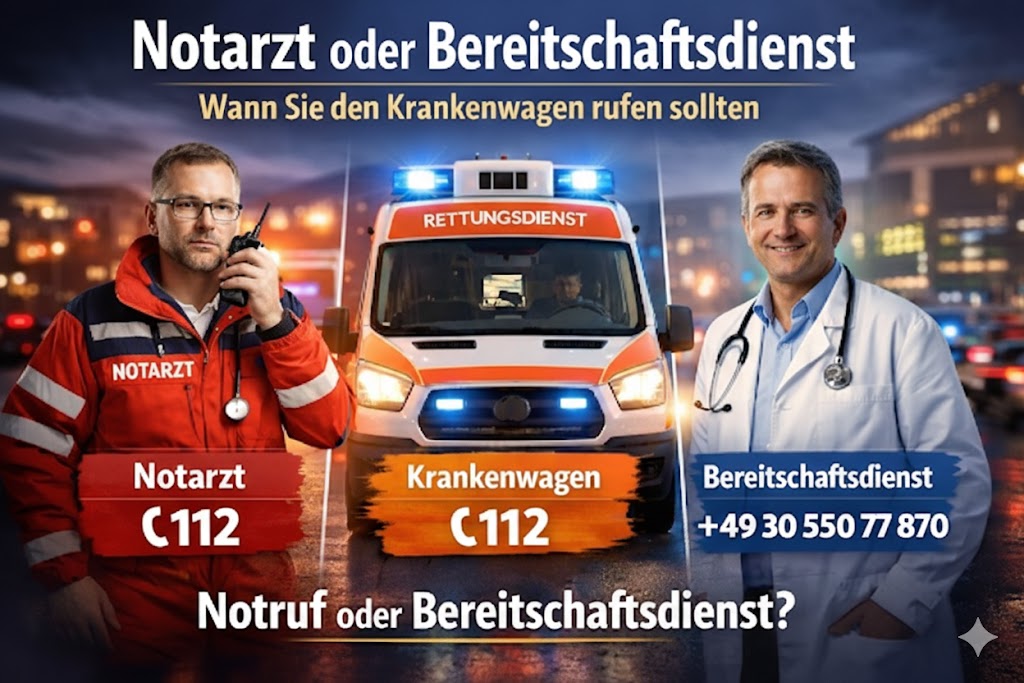 Notarzt oder Bereitschaftsdienst – Wann soll ich den Krankenwagen rufen ?